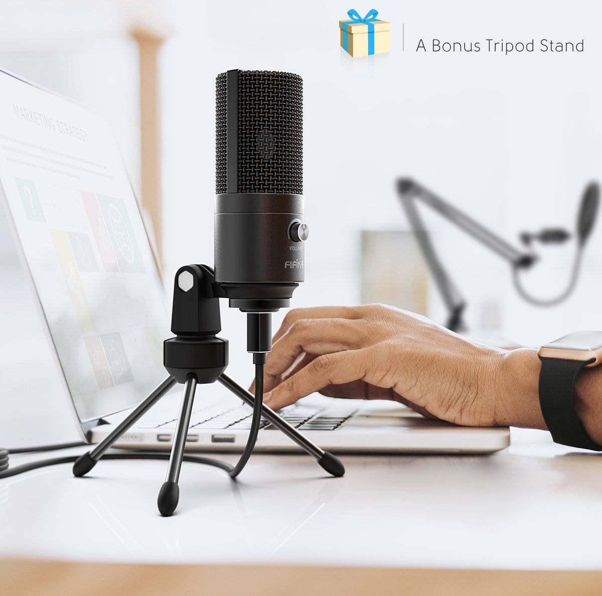 Microfoon Arm Met Microfoon - Gaming Mic - Mic Standaard Met Popfilter - Mic Houder - Voor PC