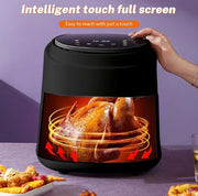 Airfryer - Grote Capaciteit - Inhoud 8L - Multifunctionele Friteuse - Heteluchtfriteuse - Temperatuurregeling - 220-240V - Oven - Grill - Defrost Function - Zwart