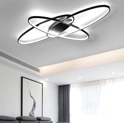 Design plafondlamp - Plafondlamp - Modern - LED - 3 kleuren dimbaar - Aluminium - Zwart