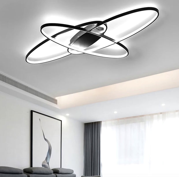 Design plafondlamp - Plafondlamp - Modern - LED - 3 kleuren dimbaar - Aluminium - Zwart