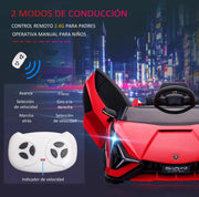 Elektrische kinderauto - Elektrische auto voor kinderen - Electrische auto - Elektrische auto kinderen - Elektrische auto bestuurbaar - Elektrische auto kind - Lamborghini - Rood