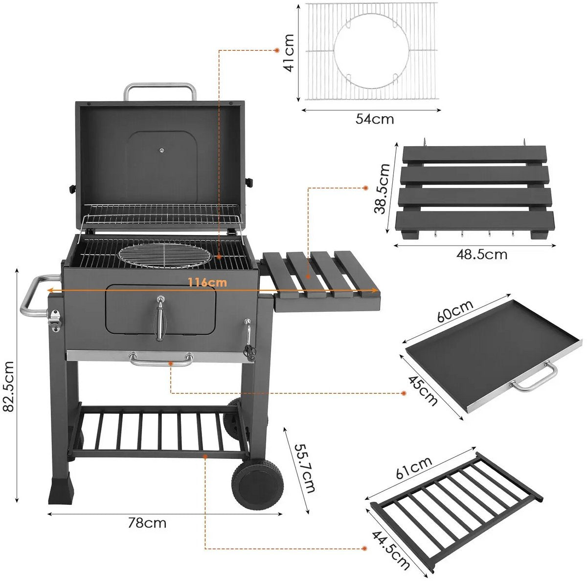 BBQ - houtskool grill wagen - barbecue - barbecues - barbeque - barbecue houtskool - tuin - zomer - gezin