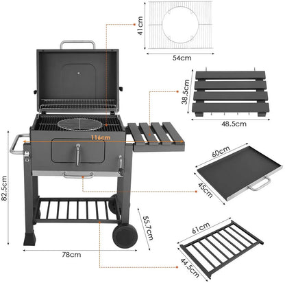 BBQ - houtskool grill wagen - barbecue - barbecues - barbeque - barbecue houtskool - tuin - zomer - gezin
