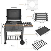 BBQ - houtskool grill wagen - barbecue - barbecues - barbeque - barbecue houtskool - tuin - zomer - gezin