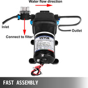 Water Pomp - Lokale Sproeier - Vernevelende Membraanwaterpomp - Maximaal Debiet 17 L/Min - voor Het Vullen Van Voedsel En Dranken En Het Overbrengen Van Vloeistoffen - Zwart