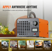 Ozongenerator - 12000 mg/u - 80W - Luchtreiniger - 300㎡ -  Ozonapparaat Gebouwrenovatie - 0-120 Minuten Timer - Deodorant Ozongenerator - Vochtigheidsweergave - Lntelligente Bewaking Van Het Binnenklimaat