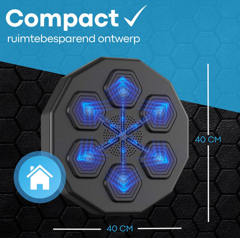 Boksmachine met muziek & Bluetooth Inclusief kinderhandschoenen - Bokszak - Boksmachine - Wandmontage - Zwart