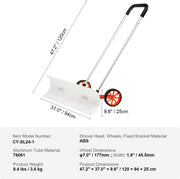 Sneeuwschep - 15° Hellend Ontwerp - U-vormige Aluminium Handgreep - Premium Constructie - Lichte en Duurzaam - 120 x 94 x 25 cm