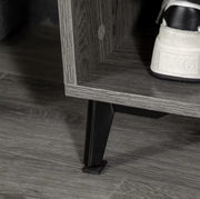 Kapstok - Garderobe rek - Kledingrek - 3 haken - Schoenen opslag - Plank - 2 deurtjes - Hout - Grijs - 60x34x170cm