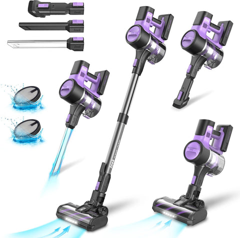 Draadloze Stofzuiger, 6-In-1 Steelstofzuiger Met 30kpa 350W Zuigkracht, Max 50 Min Runtime Oplaadbare Stofzuiger