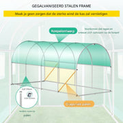 Witte Professionele Kas voor Moestuin - Waterdicht - Walk-in - Met Ramen - 215 cm Hoog
