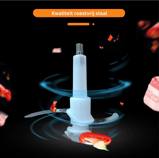 Hakmolen Electrisch - Gehaktmolen - Vleesmolen - Food Processor - Keukenmixer - Hakmolen Elektrisch - Grijs - 500W - 2 Snelheden - Roestvrij staal - 2L