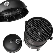 Bbq Roker - Oven - Houtskool Roker - 3 Niveaus - Inclusief Thermometer - Voor Buiten Barbecue - Zwart - 3 in 1