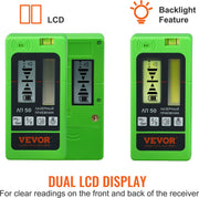 Professionele Laser Detector - Pulse Kruislijnlaser - ±1,5 mm Waterpas Bereik - 1,5 V Batterijen - 20 uur Bedrijfstijd - Dubbel LCD-display met Achtergrondverlichting