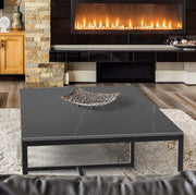 Salontafel - Gesinterd Steen Salontafel - Marmerlook - Rechthoek - Zwart - 100x60x43cm