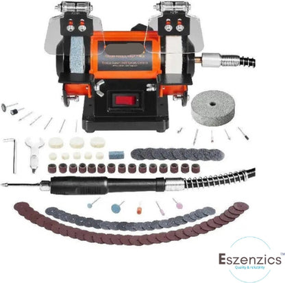 Dubbele Slijpmachine - 3-in-1 Multifunctioneel - Krachtige 50W <Otor - Borstelloos - 3 Polijst Schijven - Sieraden - 100+Accessoires - Polijsten - Slijpen