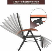 Garden chairs - Adjustable garden chairs - Adjustable garden chair - Brown - Rattan