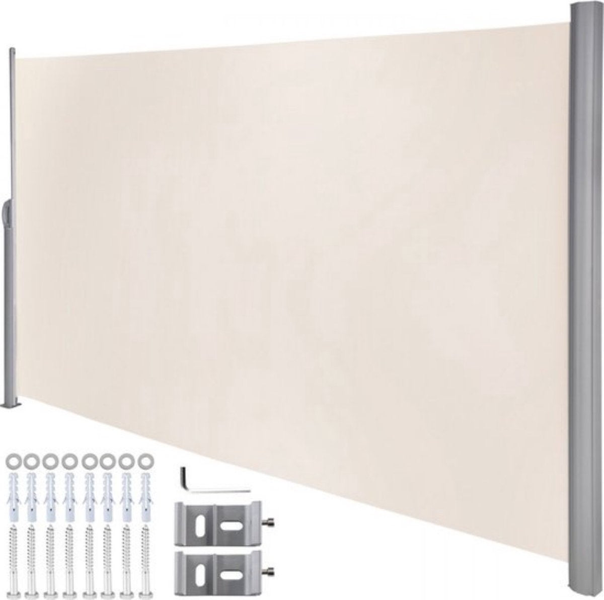 Windscherm - Uitschuifbaar Terras Rolgordijn - Uitschuifbare Zijluifel - Buitenprivacy Polyester - Waterdicht - Uitschuifbaar Terrasscherm - Ruimteverdeler - Windscherm - 160 x 300 cm (Copy)