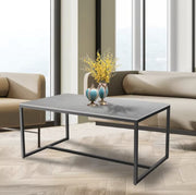 Salontafel - Gesinterd Steen Salontafel - Marmerlook - Rechthoek - Grijs - 100x60x43cm