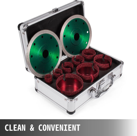 Gatenzaagset - 8PCS - Diamant Gatenzaagset - 20-68mm - met 2 Zaagbladen - Gereedschapskist - de 10-Delige Diamantboren Worden Geleverd - Vacuüm Gesoldeerd Draagbaar Keramiek