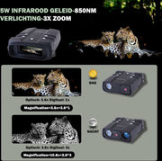 Nachtkijker met Infrarood - Verrekijker voor Volwassenen - Warmtebeeld Kijker met Nachtzicht - Inclusief 32GB SD Kaart