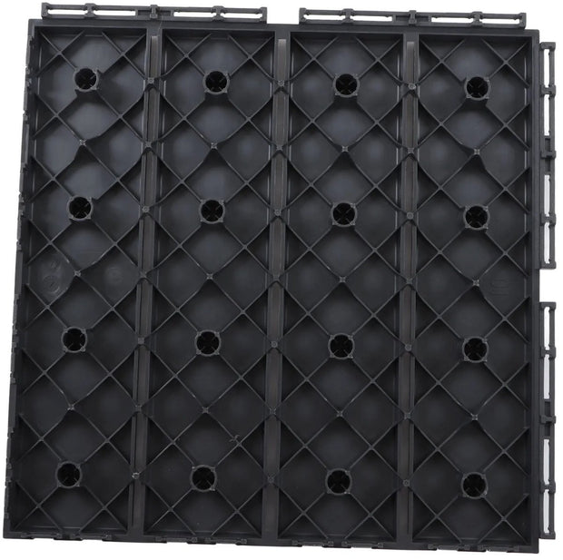 Terras Tegel - Tuin Tegel - Vlonder Tegel - Dek Tegel - Set - Zwart - 30x30x2cm - 27m² - 30 Stuks