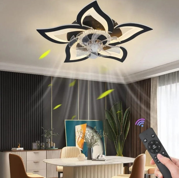 Ventilator Lamp - Plafondventilator - Zwart - Smart Lamp - Met Dimmer - 6 Standen Ventilator - Keuken Lamp - Woonkamerlamp - Moderne lampProductbeschrijvingSneller in huisBij 2 partners        Brilliant Slimline - Plafondventilator - Met verlich