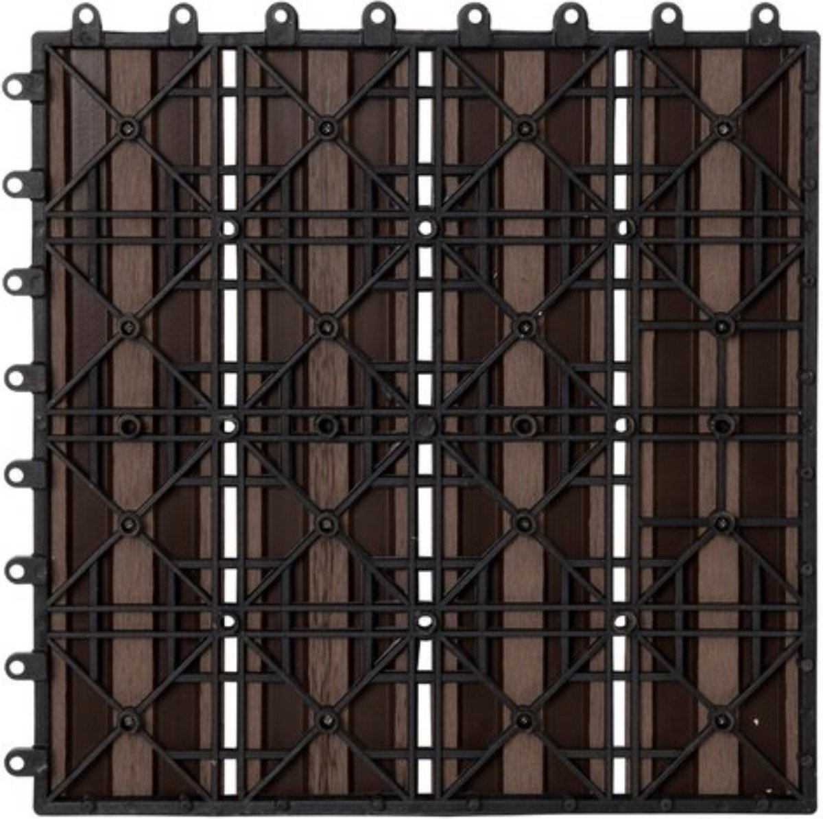 Patio Tuintegels - Kliksysteem - Donkerbruin - 30x30x2 cm