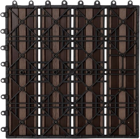 Patio Tuintegels - Kliksysteem - Donkerbruin - 30x30x2 cm