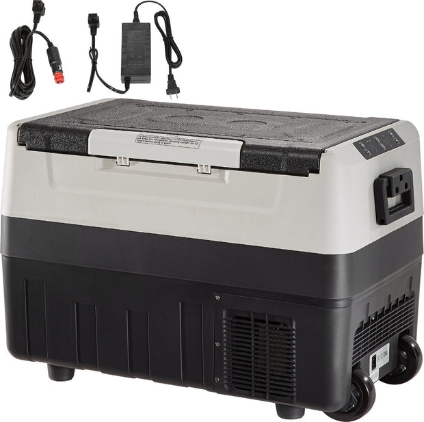Mini Koelkast 45L - Auto Koelkast - Camping Koelkast - 2 in 1 Dubbele Zone - 100/240V/12V Auto Stekker - Grijs