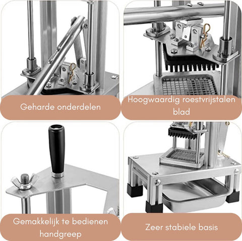Frietsnijder Roestvrijstaal - Patatsnijder - Aardappelpers - Aardappelsnijder - Fritessnijder