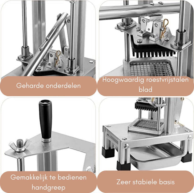 Frietsnijder Roestvrijstaal - Patatsnijder - Aardappelpers - Aardappelsnijder - Fritessnijder
