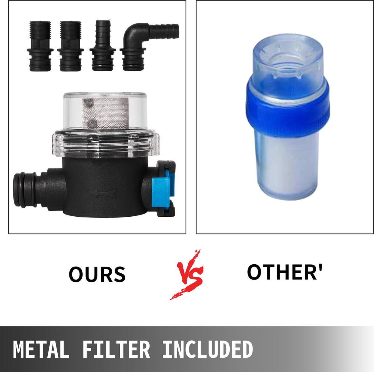 Water Pomp - Lokale Sproeier - Vernevelende Membraanwaterpomp - Maximaal Debiet 17 L/Min - voor Het Vullen Van Voedsel En Dranken En Het Overbrengen Van Vloeistoffen - Zwart - QUORE
