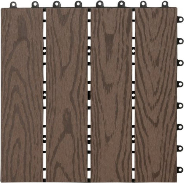 Patio Tuintegels - Kliksysteem - Donkerbruin - 30x30x2 cm