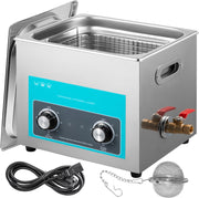 Ultrasoon Reiniger - 15 L - met Verwarmingstimer 20-80°C - 360W -  Roestvrij Staal - Professionele Ultrasone Reinigingsapparaat - voor het Reinigen van Vinylplaten, Sieraden, Brillen, Laboratoriumbenodigdheden - Zilver