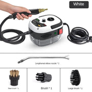 Handstoomreiniger - Draagbare Handstoomreiniger Schoonmaak - Stoomreiniger - Tapijtreiniger - Stoomreinigers - Stoomapparaat - Vloerreiniger - Autoreiniger - 2500W - 220V - Inclusief 3 Opzetborstels - Wit