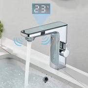 Washbasin Tap - Sensor control - Chrome - Digital LCD display - Cold and Hot Water - Mixer tap