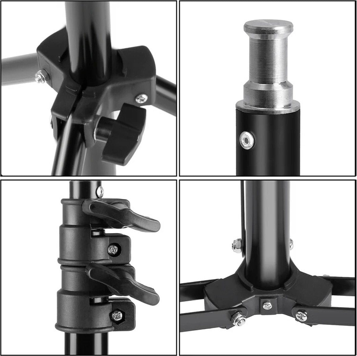 Photo Studio Softbox Lighting Kit with Background Frame - Backdrop System - Studio Photography - Includes 3 Backdrops, Tripod, Reflector Board and 4 Umbrellas - Complete Set