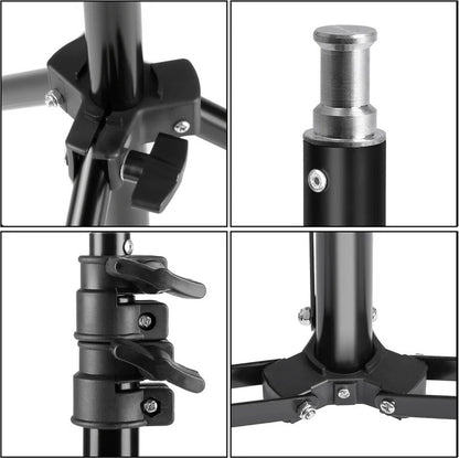 Photo Studio Softbox Lighting Kit with Background Frame - Backdrop System - Studio Photography - Includes 3 Backdrops, Tripod, Reflector Board and 4 Umbrellas - Complete Set