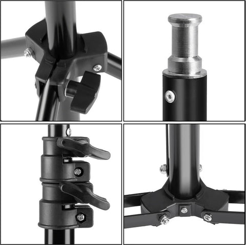 Fotostudio Softbox Verlichtingskit met Achtergrondframe - Achtergrondsysteem - Studio Fotografie - Inclusief 3 Achtergronden, Statief, Reflectorbord en 4 Paraplu's - Complete Set