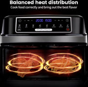 Airfryer - Dubbele Airfryer - Grote airfryer - Hetelucht oven - Heteluchtfriteuse - XL Airfryer - 9L - 2 Laden - Zwart