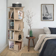 Bookcase - Revolving bookcase - 360 degree rotatable - Rotating bookcase - Book tower - Wood - Brown