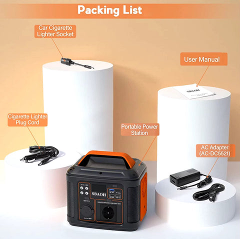 Draagbare noodaccu - Powerstation - 300W - Stroomgenerator - 296 Wh Lithium - Snel Laden - Camping Zonnegenerator - Powerbank - Generator - LED Lamp