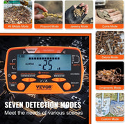 Professionele Metaaldetector - 10 Inch Waterdichte Spoel - LCD Scherm - 7 Detectiemodi - Verstelbare Handgreep - Compleet Accessoirepakket