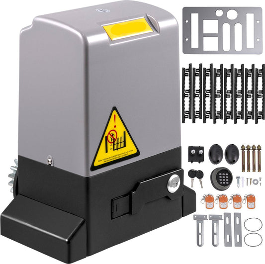 Schuifpoortopener - 8m Tandwielspoor - met 4 Afstandsbedieningen - Stofdicht en Corrosie - 1800 kg Draagvermogen - Roestbestendig Behuizing - APP-Bediening - Waterdicht - ObstakeldetecTietechnologie