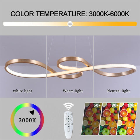 Hanglamp - Kroonluchter - Goud - Woonkamerlamp - Dimbaar Met Afstandsbediening - Moderne lamp - Eetkamer Lamp - LED Plafondlamp - Plafonniere