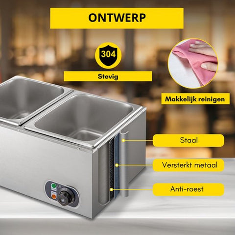 Buffet warmer PRO - Electric - Chafing Dish - Warming trays - Warming trays 3 for buffet - 3 parts