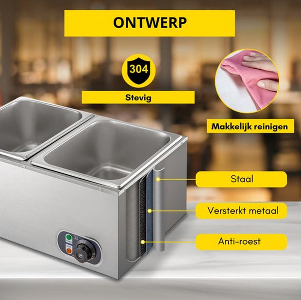 Buffet warmer PRO - Electric - Chafing Dish - Warming trays - Warming trays 3 for buffet - 3 parts