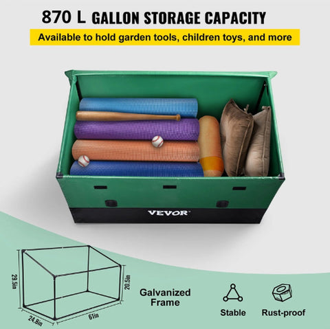 Tuinkist - Kussenbox - Weerbestendig - Waterdicht - 870L - 147 cm x 86 cm x 108 cm x 77 cm - Groen