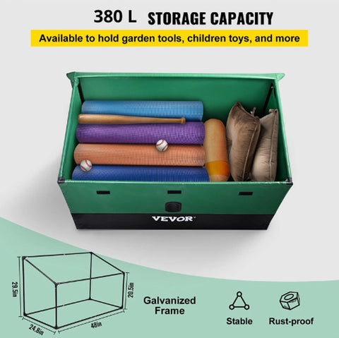 Tuinkist - Kussenbox - Weerbestendig - Waterdicht - 565L - 155cm x 63cm x 75cm x 52 cm - Groen